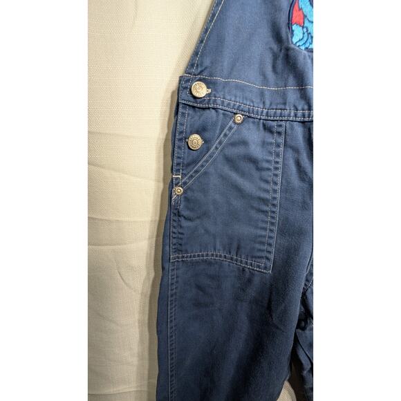 Vintage Sesame Street Toddler Overalls Sz 2T Cookie Monster 90s Dungarees - Picture 2 of 9